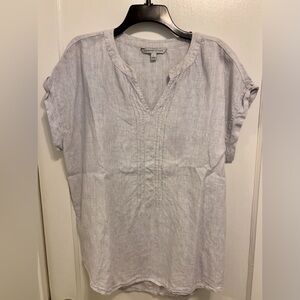 Adrienne Vittadini Blue and White Striped Blouse